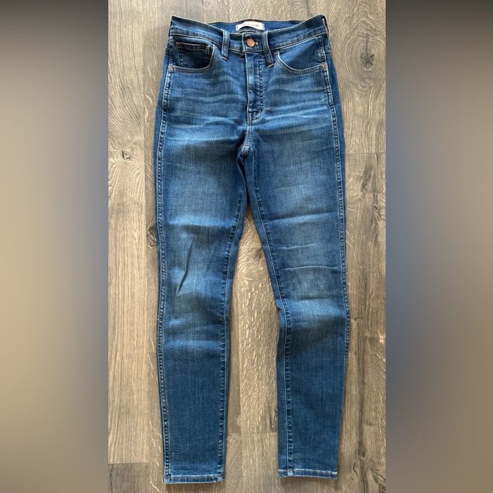 Madewell 10" High-Rise Roadtripper Skinny Jeans Denim Blue Wash 24 FAST SHIPPING